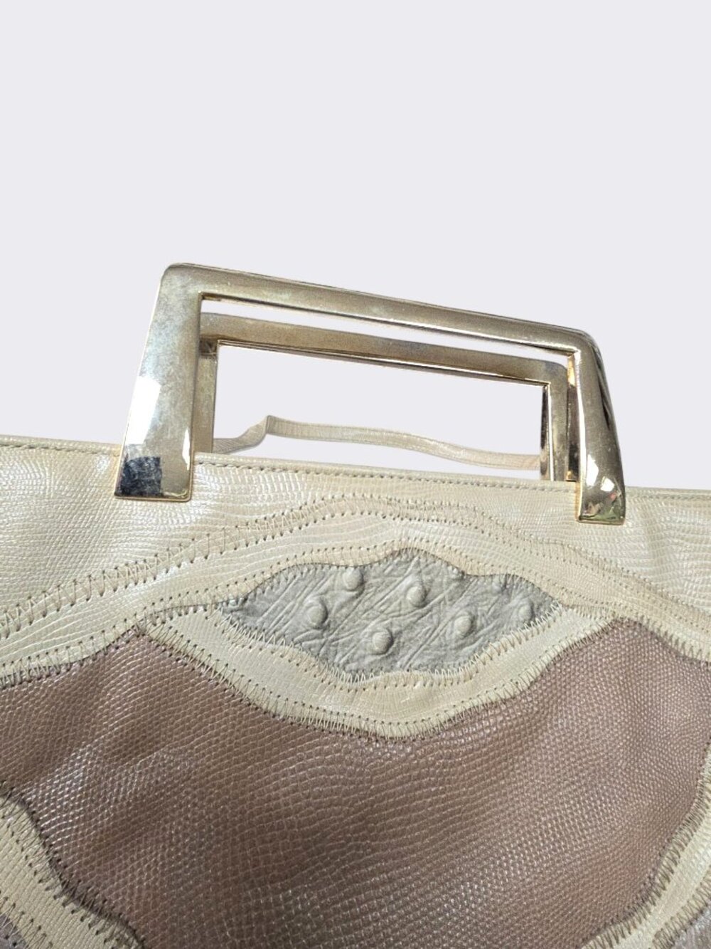 Vintage 60s Original by Caprice Patchwork Vinyl Frame Handbag Purse USA Made - Picture 9 of 16